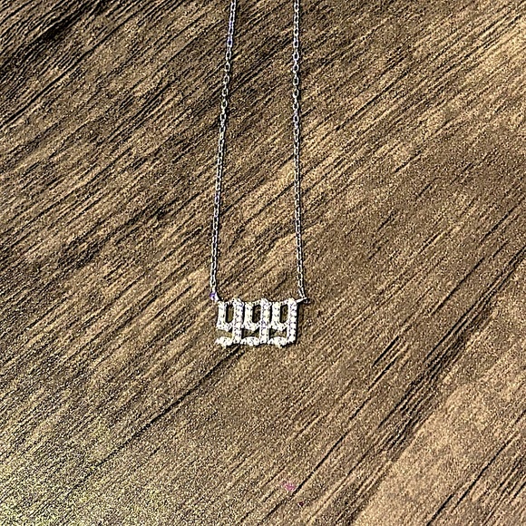 Jewelry - “999” cz. encrusted sterling silver necklace
